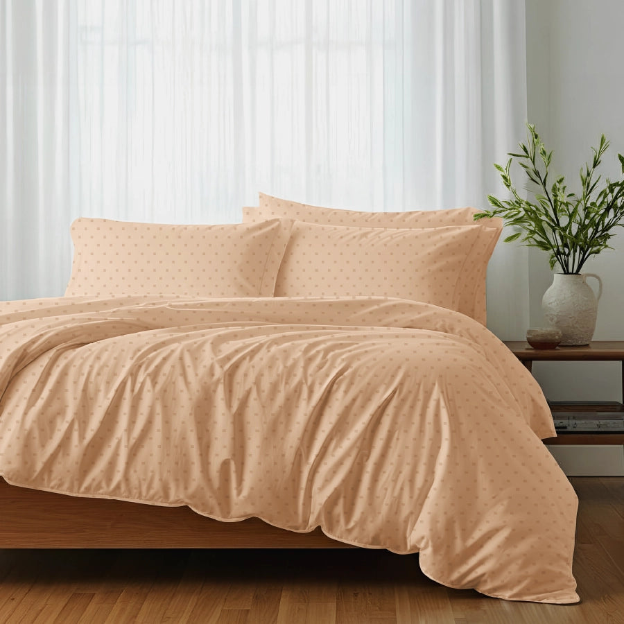 Duvet Cover - 500TC Swiss Dot - Double [Duvet Cover - 500TC Swiss Dot - Toasted Almond - Double]