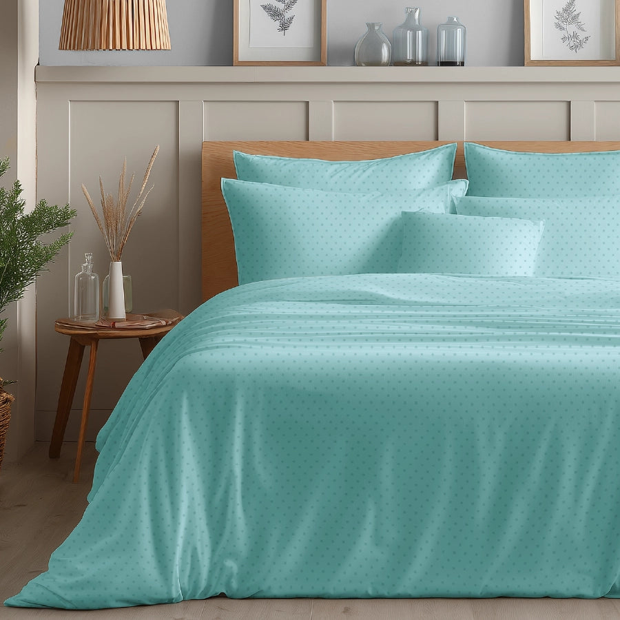 Duvet Cover - 500TC Swiss Dot - Double [Duvet Cover - 500TC Swiss Dot - Pale Turquoise - Double]