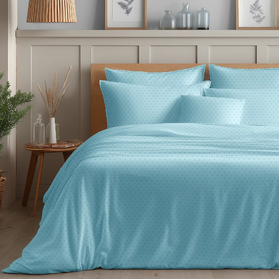 Duvet Cover - 500TC Swiss Dot - Double [Duvet Cover - 500TC Swiss Dot - Sky Blue - Double]