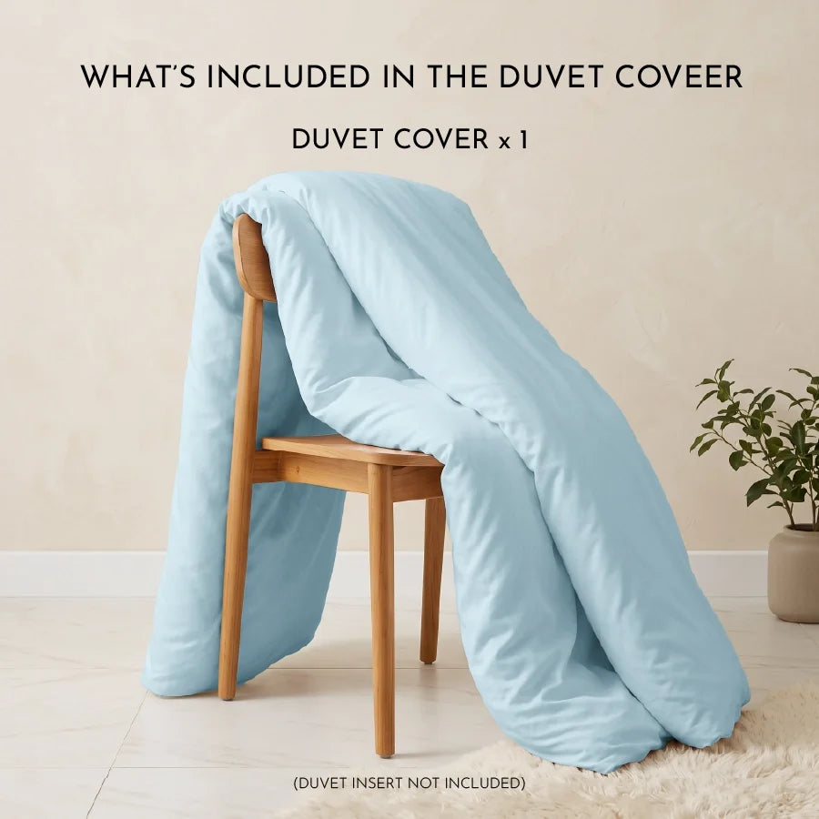 Duvet Cover | 600TC Solid | 100% Cotton | Size : Double - solid-pale-blue