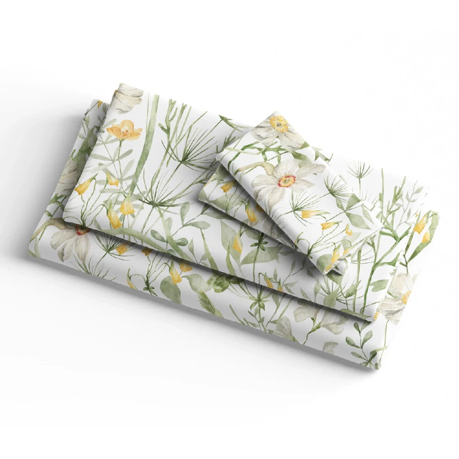 Bedsheet Set - Aquarelle Garden - Single & King - 200TC - Size Single