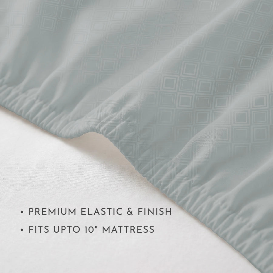 Fitted Sheet Set - Dazzling Diamond - Light grey