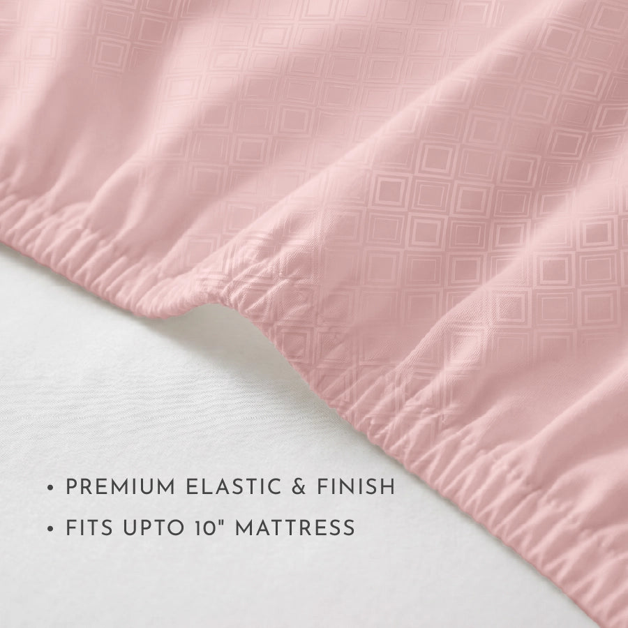 Fitted Sheet Set - Dazzling Diamond -Cameo rose [300TCDDFTDCMR]