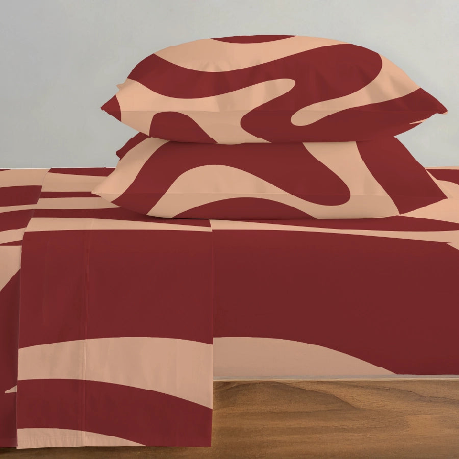 Quilt / AC Comforter - Wavy Art Bold Line - Wavy Bold Lines - Double - 200TC