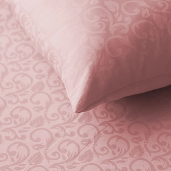Fitted Set - Blooming Coral Jacquard - Queen & King [BD300JBFSPR]
