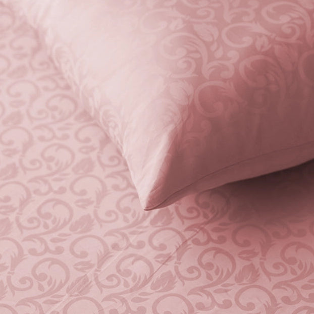 Duvet Cover - Blooming Coral Jacquard - Pale Blue, Cameo Rose, Beige, Laurel Green - Double - 300TC