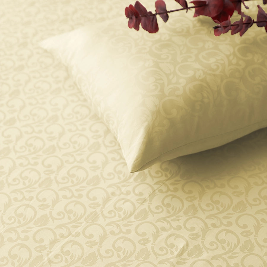 Fitted Set - Blooming Coral Jacquard - Ivory - Queen & King
