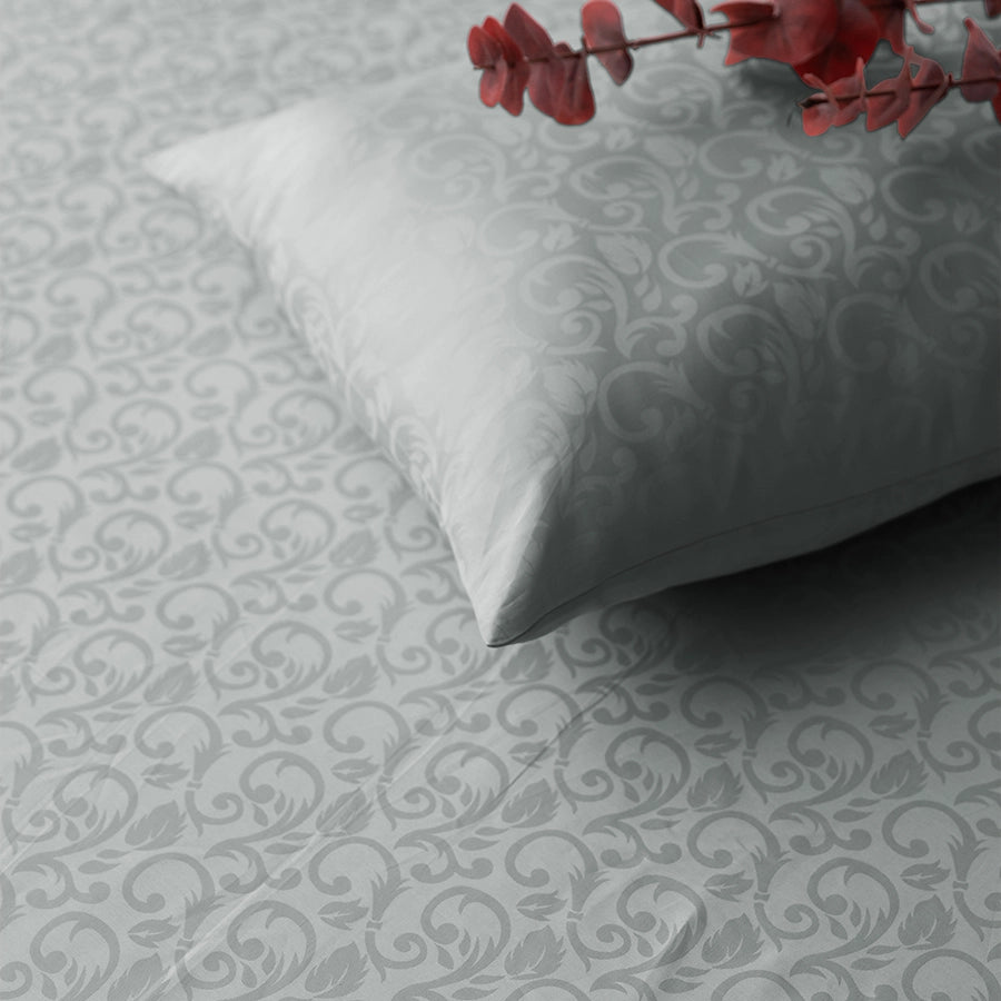 Pillow Cover - Blooming Coral Jacquard [Pillow Cover - Blooming Coral Jacquard - Light Grey]