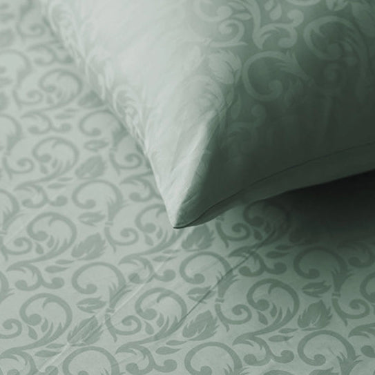 Fitted Set - Blooming Coral Jacquard - Pale Blue, Cameo Rose, Beige, Laurel Green, Blooming Coral Light Grey, B [BD300JBFSPG]