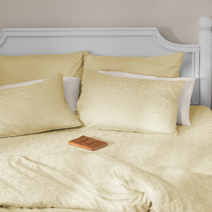 Fitted Set - Blooming Coral Jacquard - Ivory - Queen & King