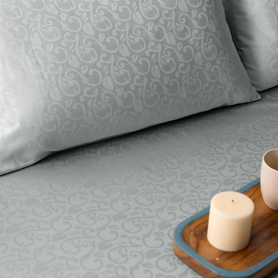 Pillow Cover - Blooming Coral Jacquard [Pillow Cover - Blooming Coral Jacquard - Light Grey]