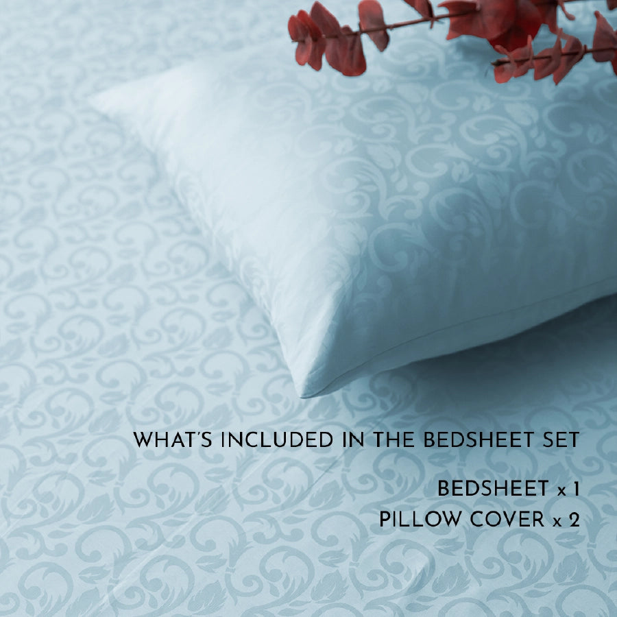 Bedsheet Set - Blooming Coral Jacquard - King [300JACSSBCB]