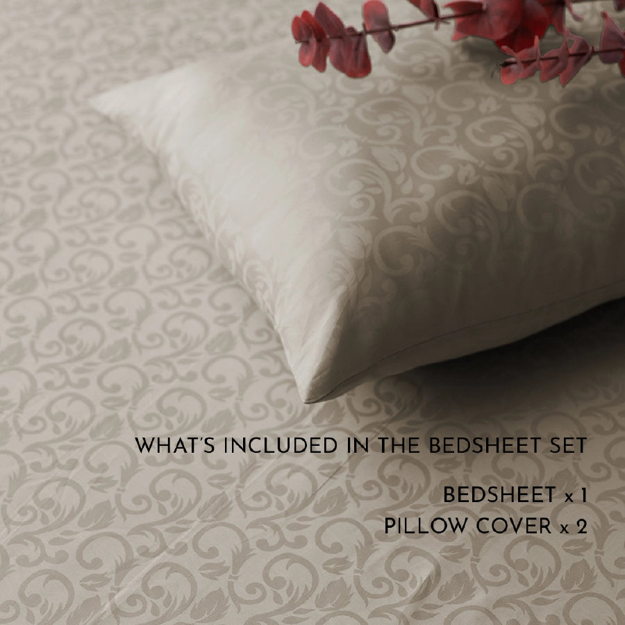 Bedsheet Set - Blooming Coral Jacquard - King [300JACSSBCT]