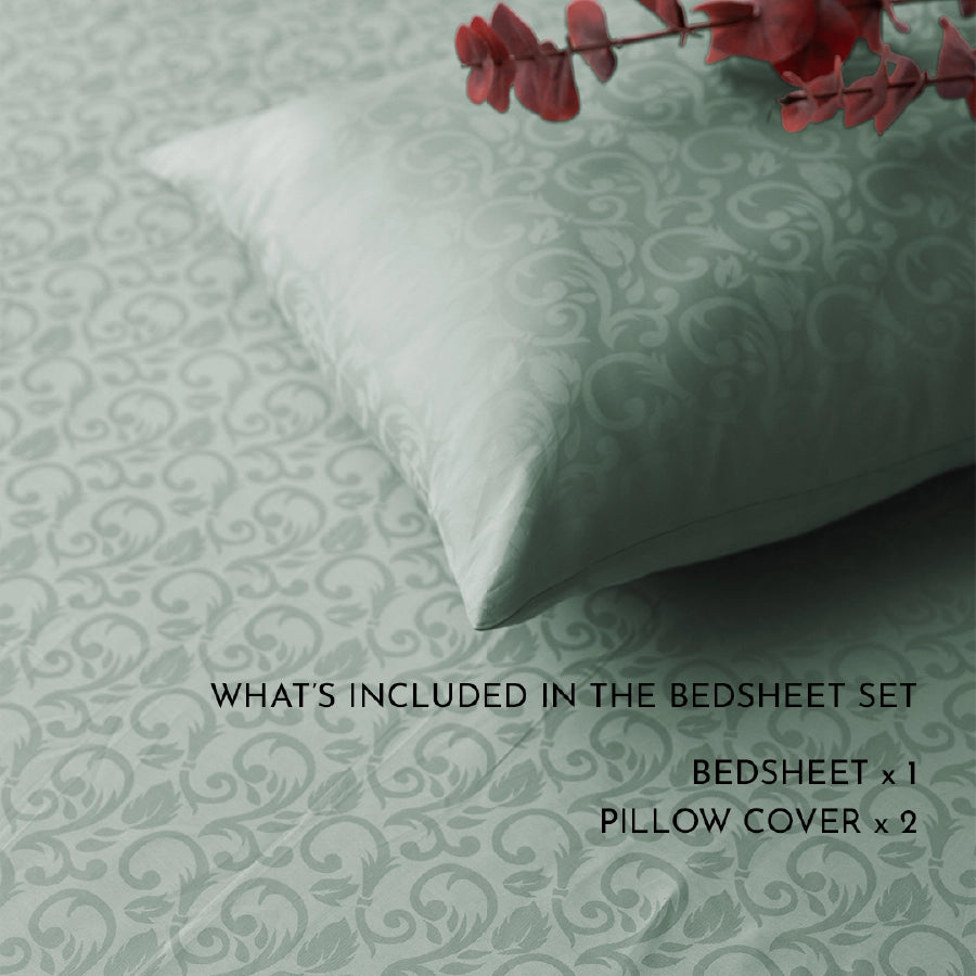 Bedsheet Set - Blooming Coral Jacquard - King [300JACSSBCG]