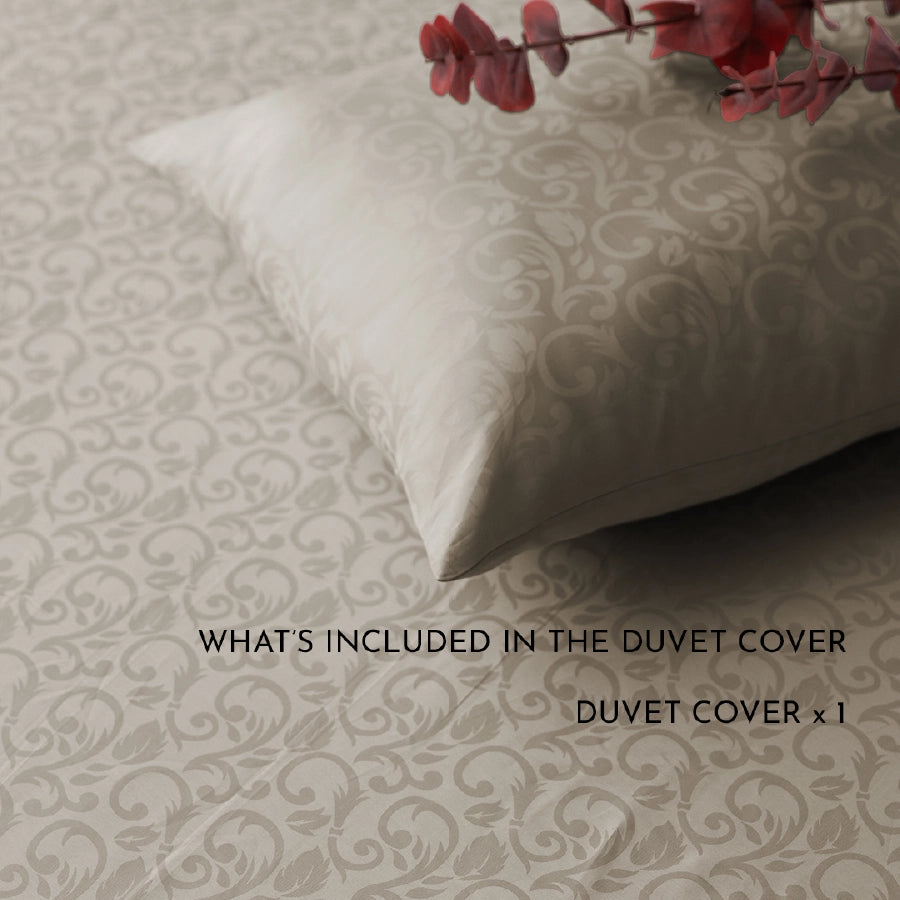 Duvet Cover - Blooming Coral Jacquard - Double [Duvet Cover - Blooming Coral Jacquard - Toasted Almond - Double]