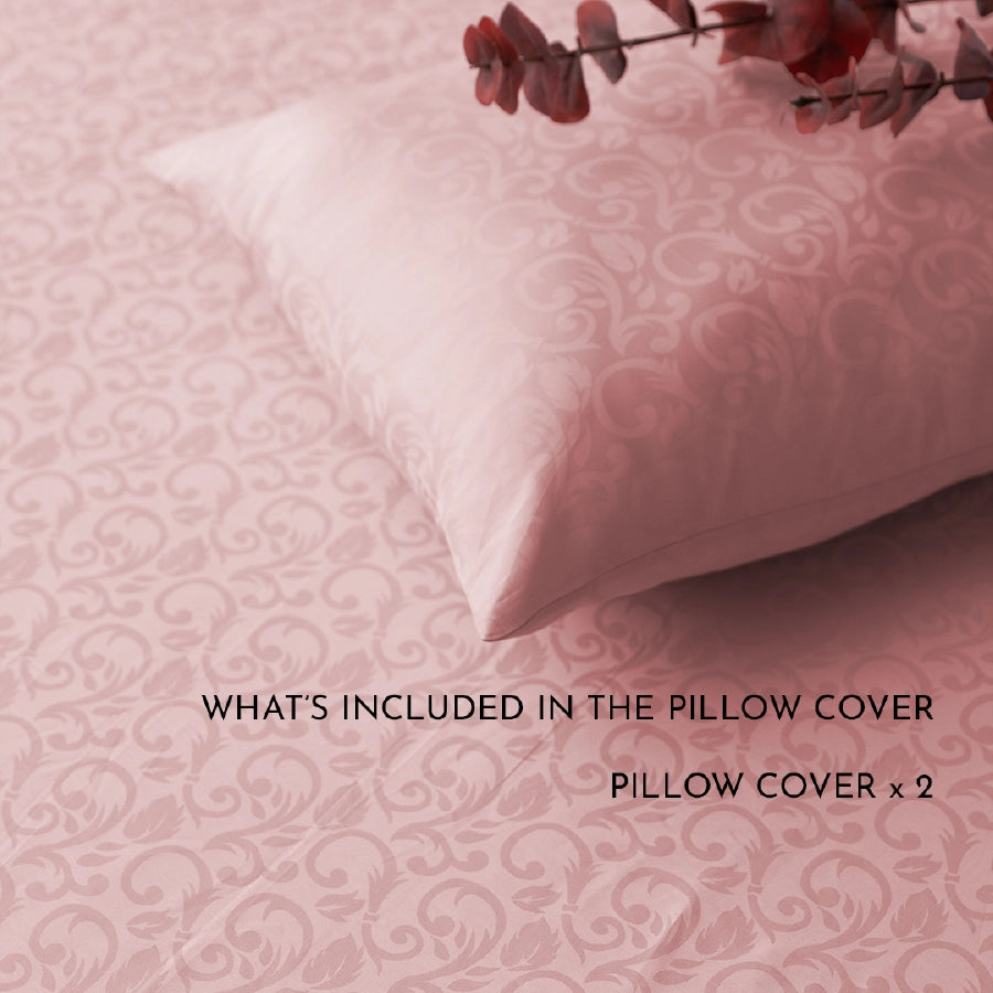 Pillow Cover - Blooming Coral Jacquard - Blooming Coral Ivory