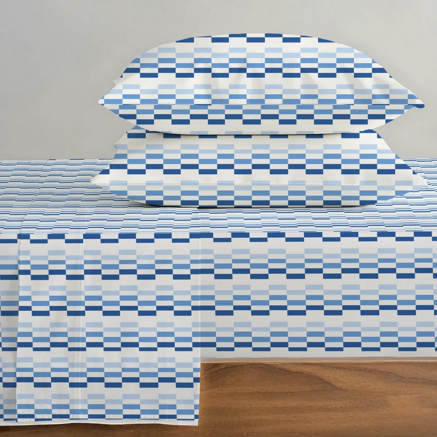 Bedsheet Set - Color Blocks - Single & King - 300TC - Size Single