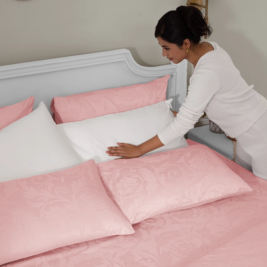Fitted Sheet Set - Bold Floral - Jacquard - Cameo rose