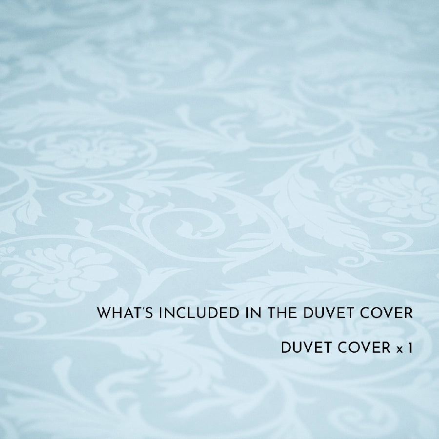 Duvet Cover - Bold Floral - Jacquard - Double [Duvet Cover - Bold Floral - Jacquard - Pale Blue - Double]