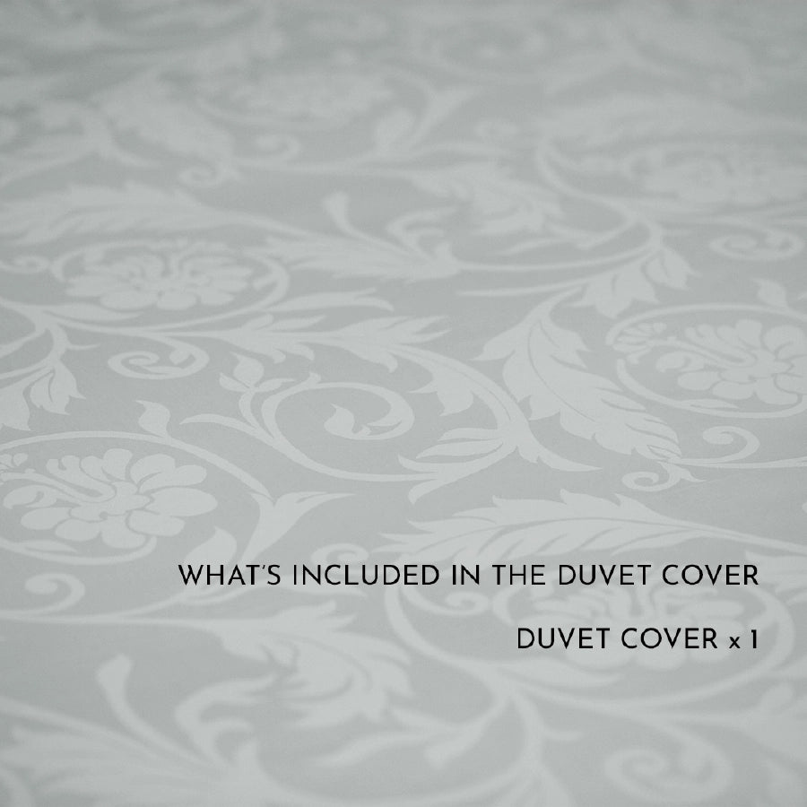 Duvet Cover - Bold Floral - Jacquard - Double [Duvet Cover - Bold Floral - Jacquard - Light Grey - Double]