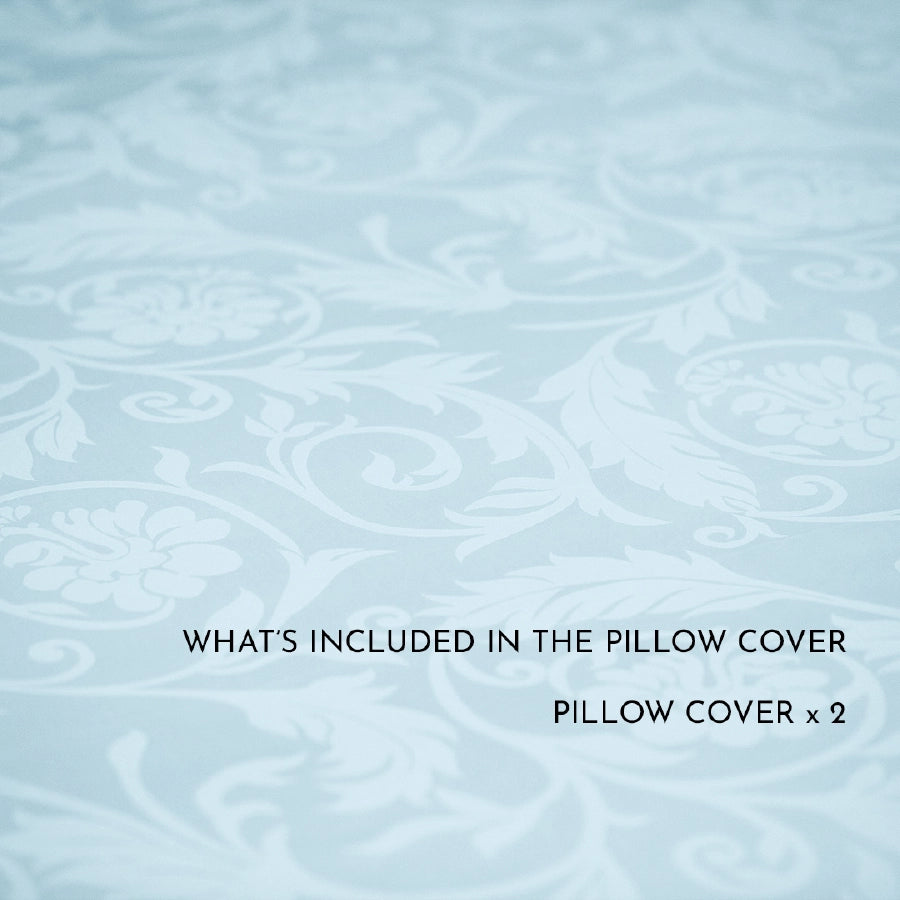 Pillow Cover - Bold Floral Jacquard - Bold Floral Pale Blue - 300TC