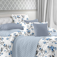 Duvet Cover - 300TC Cherry Blossom - White - Double