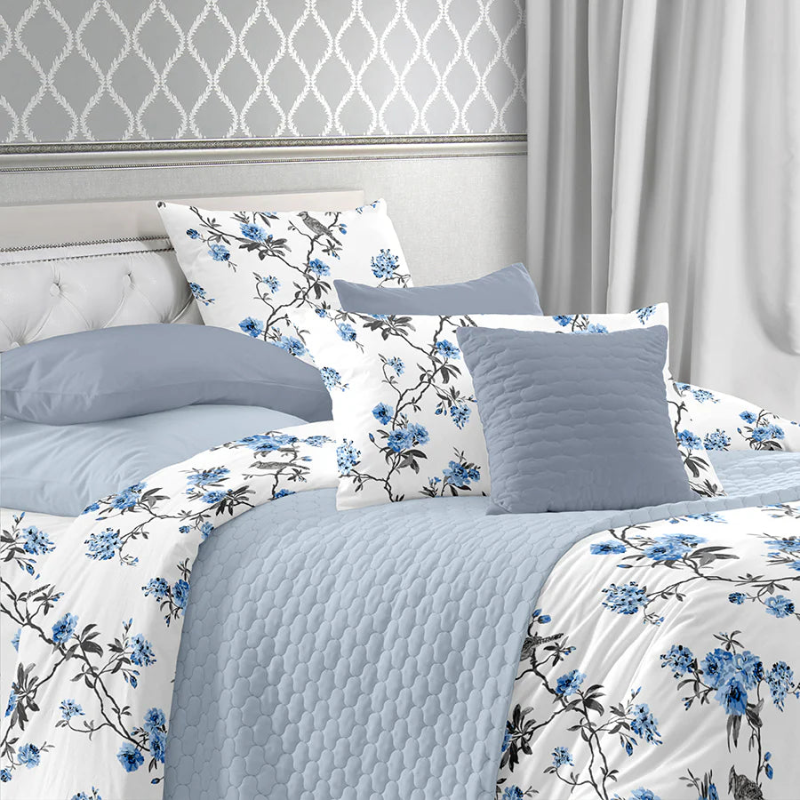 Duvet Cover - 300TC Cherry Blossom - White - Double
