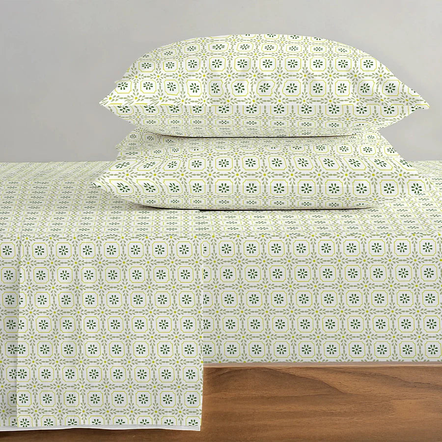 Bedsheet Set - Lemon Ridge - Single & King - 200TC - Size Single