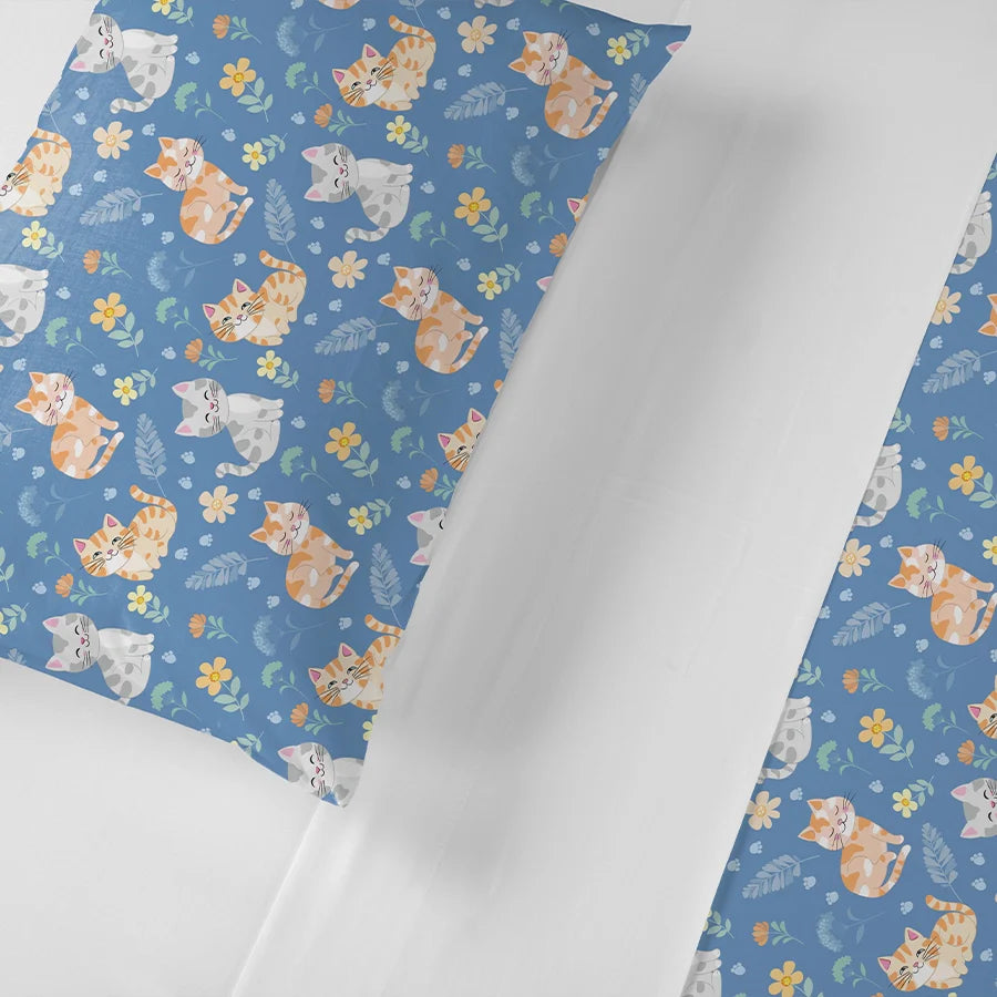 Bedsheet Set - Cutie Cats - Single & King - 300TC - Size Single