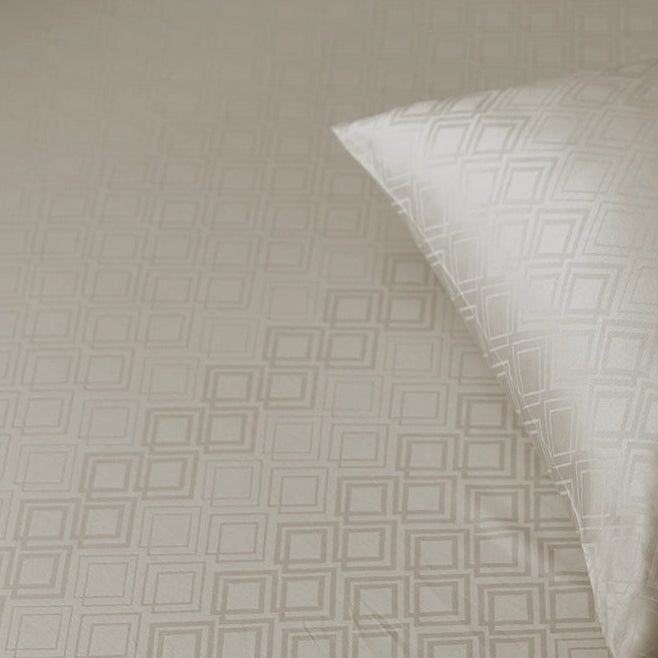 Bedsheet Set - Dazzling Diamond Jacquard - Beige - King