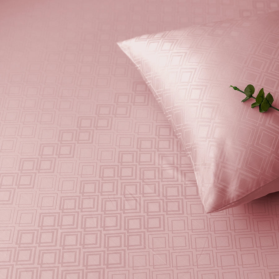 Bedsheet Set - Dazzling Diamond Jacquard - Cameo Rose - King
