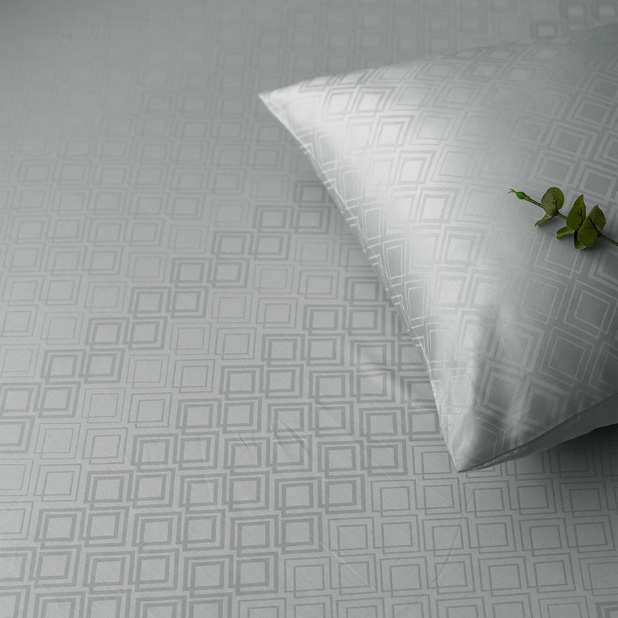 Bedsheet Set - Dazzling Diamond Jacquard - Light Grey - King