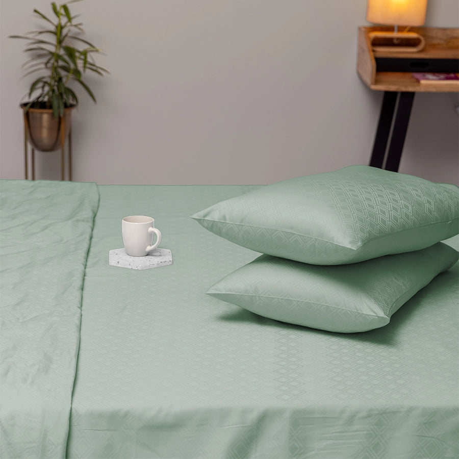 Fitted Sheet Set - Dazzling Diamond - Sage green