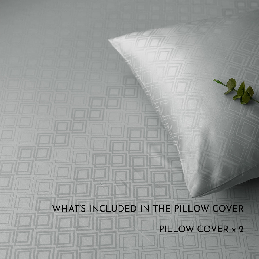 Pillow Cover - Dazzling Diamond Jacquard [Pillow Cover - Dazzling Diamond Jacquard - Light Grey]