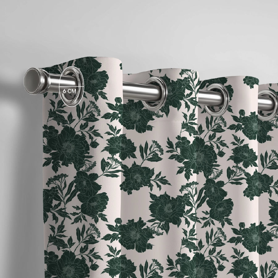 Dreamy Flora Curtain (Pack of 2) - Window - 5 Feet - 200TC