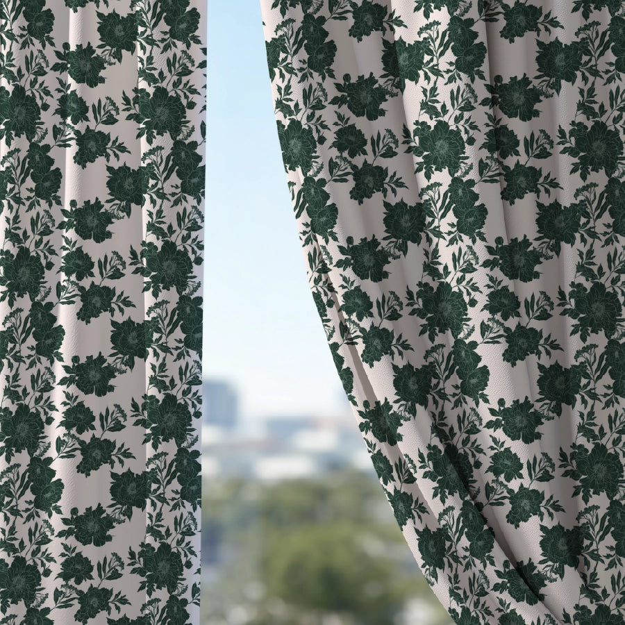 Dreamy Flora Curtain (Pack of 2) - Window - 5 Feet - 200TC