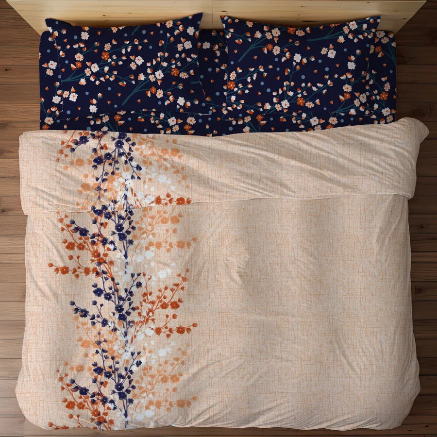 Bedsheet Set - Dusk Flora - Single & King - 200TC - Size Single