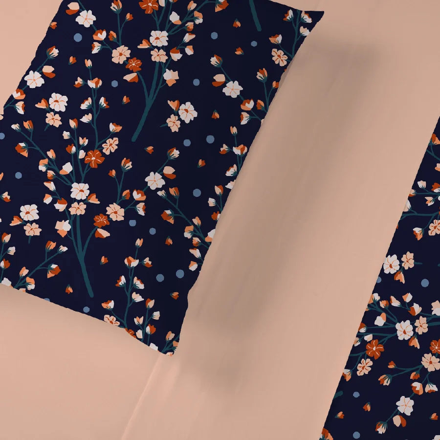 Bedsheet Set - Dusk Flora - Single & King - 200TC - Size Single