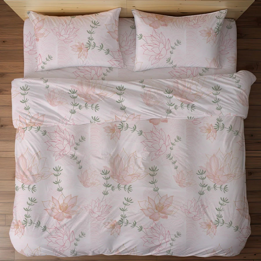 Bedsheet Set - Elegant Floral - Single & King - 200TC - Size Single