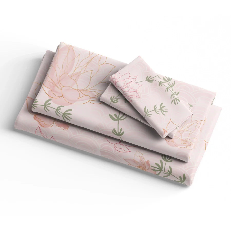 Bedsheet Set - Elegant Floral - Single & King - 200TC - Size Single