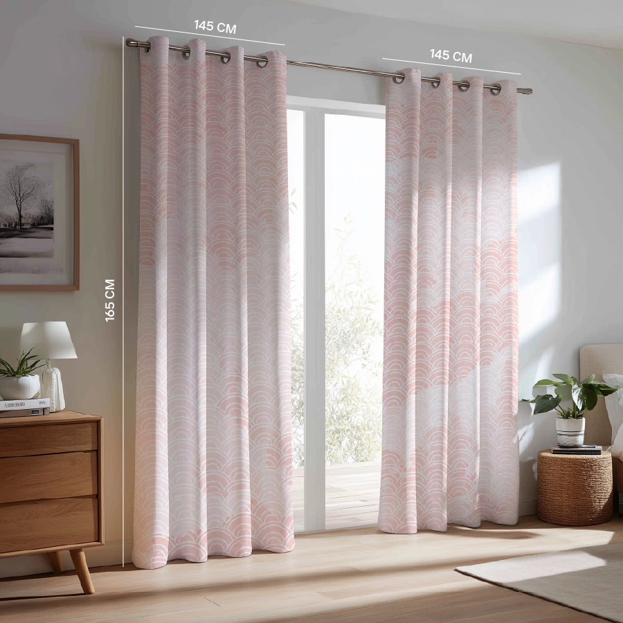 Elegant Floral Curtain (Pack of 2) - Window - 5 Feet - 200TC