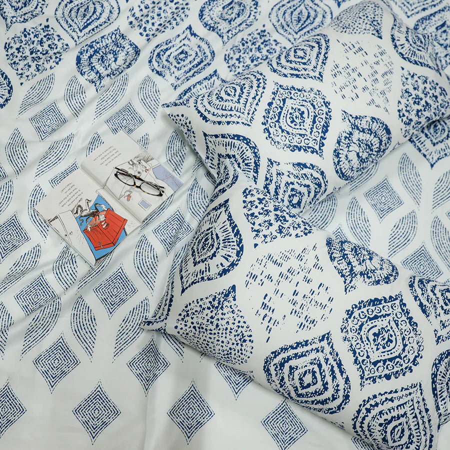 Bedsheet Set - 300TC Fishnet Motif - Single & King - Size Single