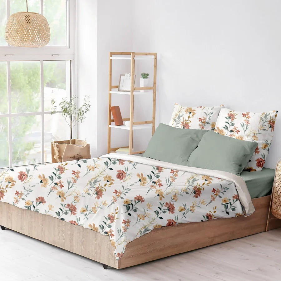Bedsheet Set - Wild Bloom - Single & King - 300TC - Size Single