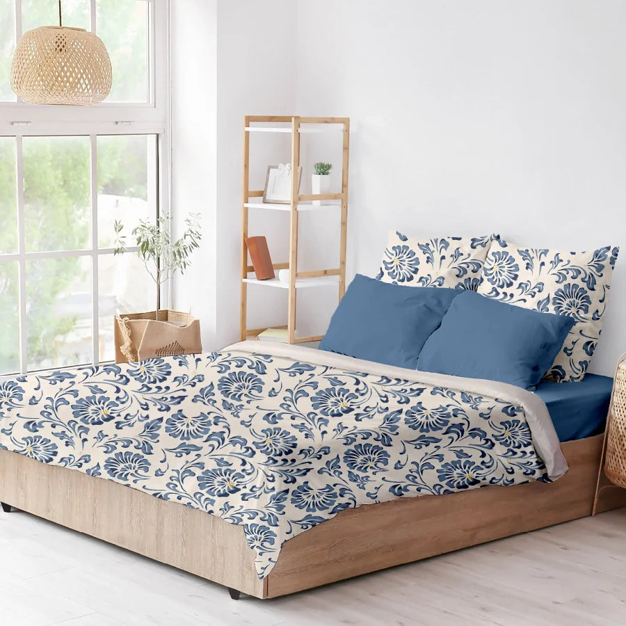 Bedsheet Set - Ethnic Folk Art - Single & King - 300TC - Size Single