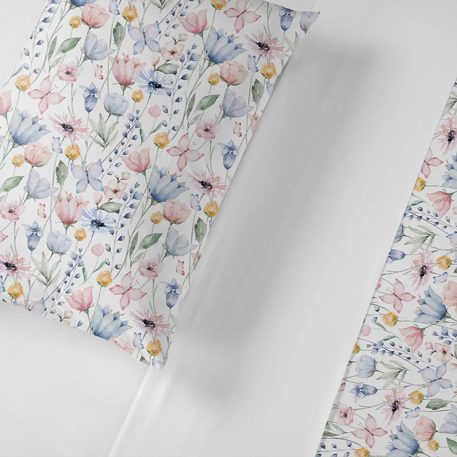 Bedsheet Set - Floral Mist - Single & King - 200TC - Size Single