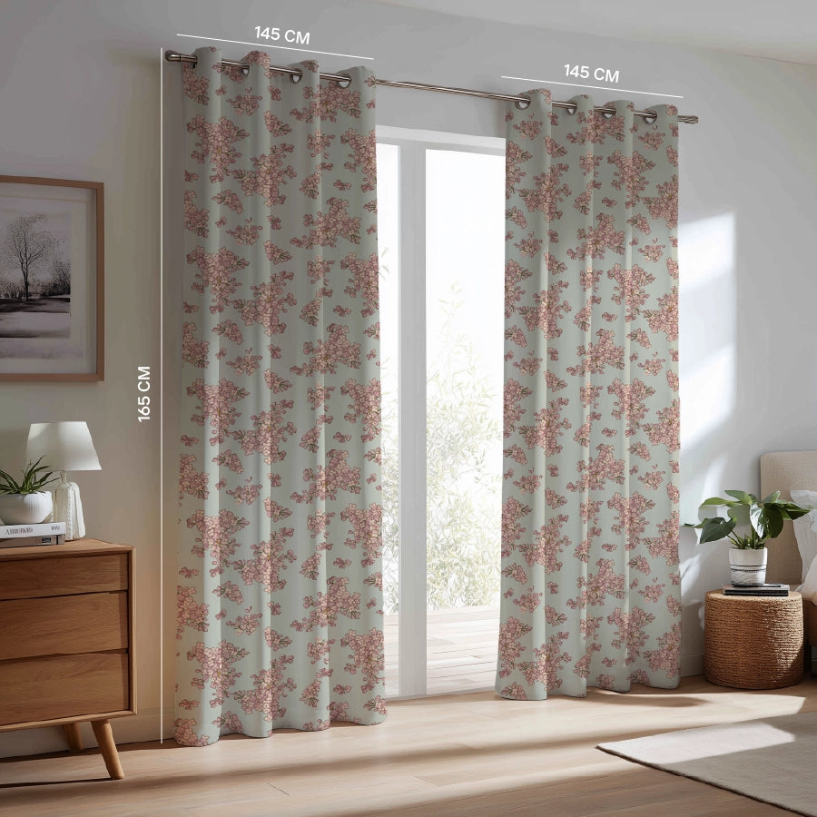 Exotic Garden Curtain (Pack of 2) - Window - 5 Feet - 200TC