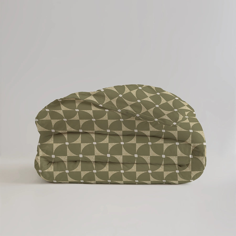 Duvet Cover - Geo Floral - Geo Floral Green - Double