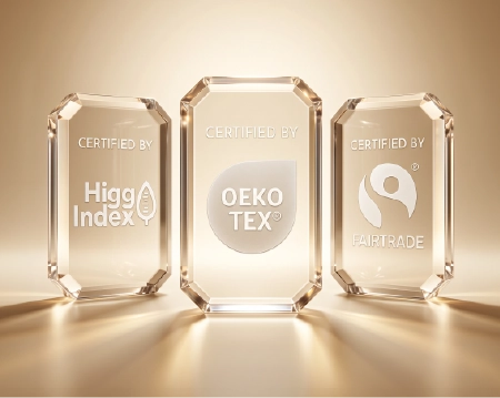 Oeko tex and higg index certificate page