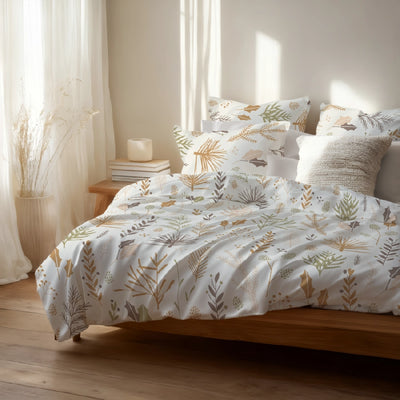 Bedsheet Set - Harvest Leaves - Harvest_Leaves - Single & King - 200TC