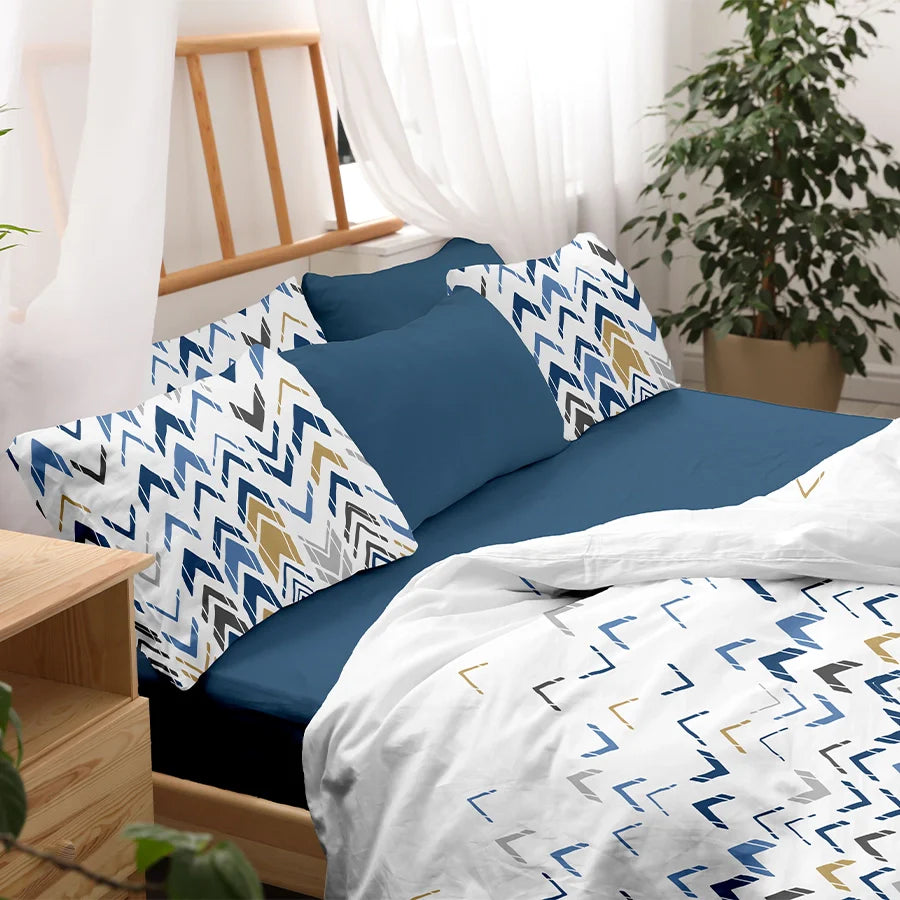 Bedsheet Set - 300TC Pastel Herringbone - Single & King - Size Single